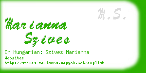 marianna szives business card